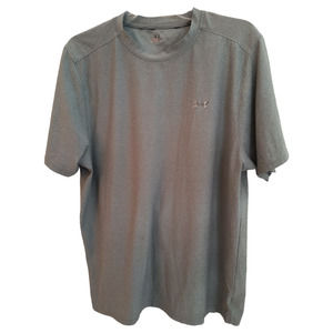 Under Armour Heat Gear T-Shirt Men's Size M Gray Short Sleeve Logo Soft Knit Tee